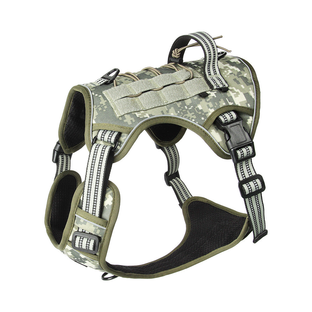 Tactical Dog Harness with Handle and MOLLE Panels, S to XL