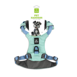 Lightweight Dog Harness with Front and Back Leash Rings: Harness, lake green