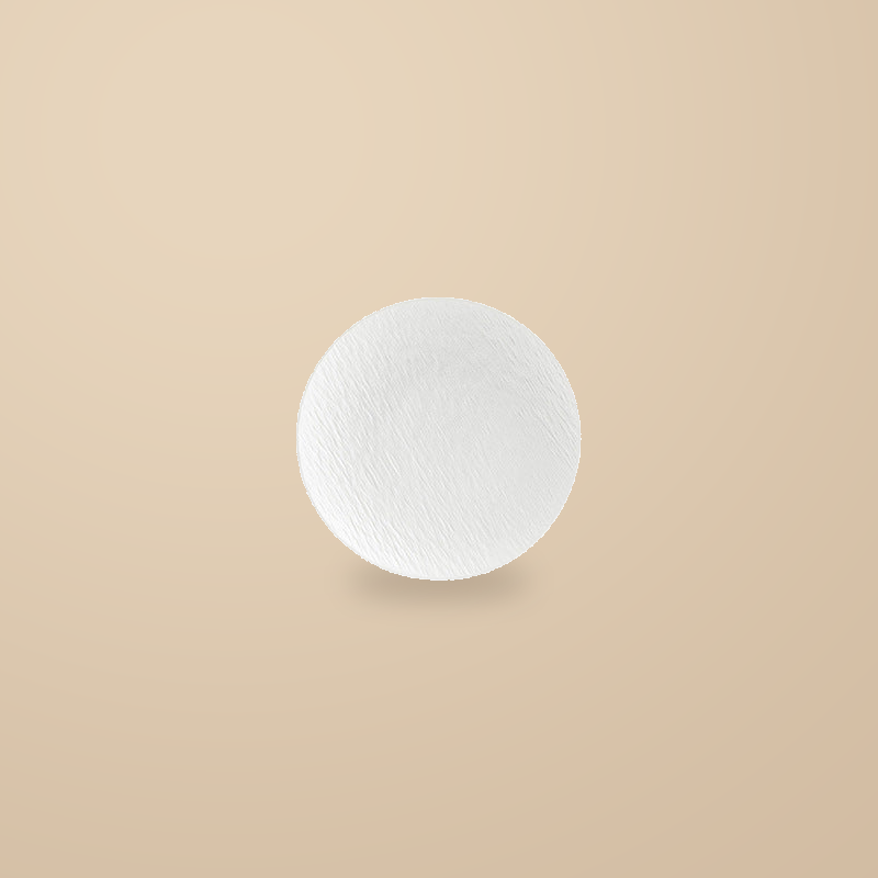 Rock Texture white 8 in plate, on a warm beige background.