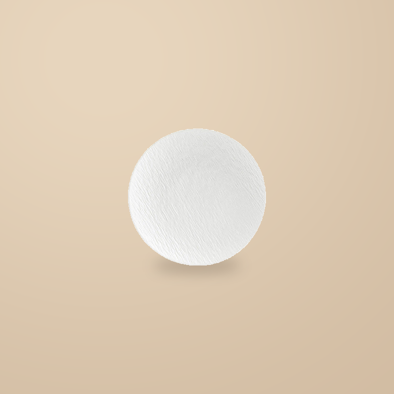Rock Texture white 10 in plate, on a warm beige background.