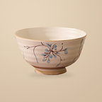 Simple Retro 6 in noodle bowl, on a warm beige background.