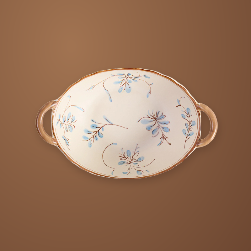 Simple Retro 8.3 in double-handled soup bowl, 1 piece, from above