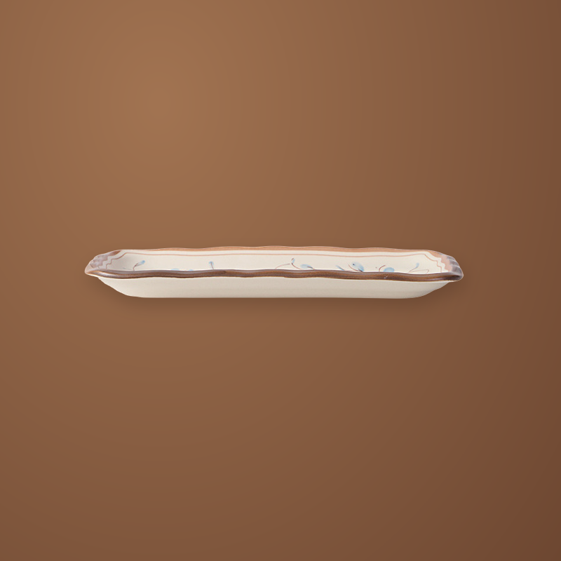 Simple Retro 10 in rectangular plate, 1 piece, from the side