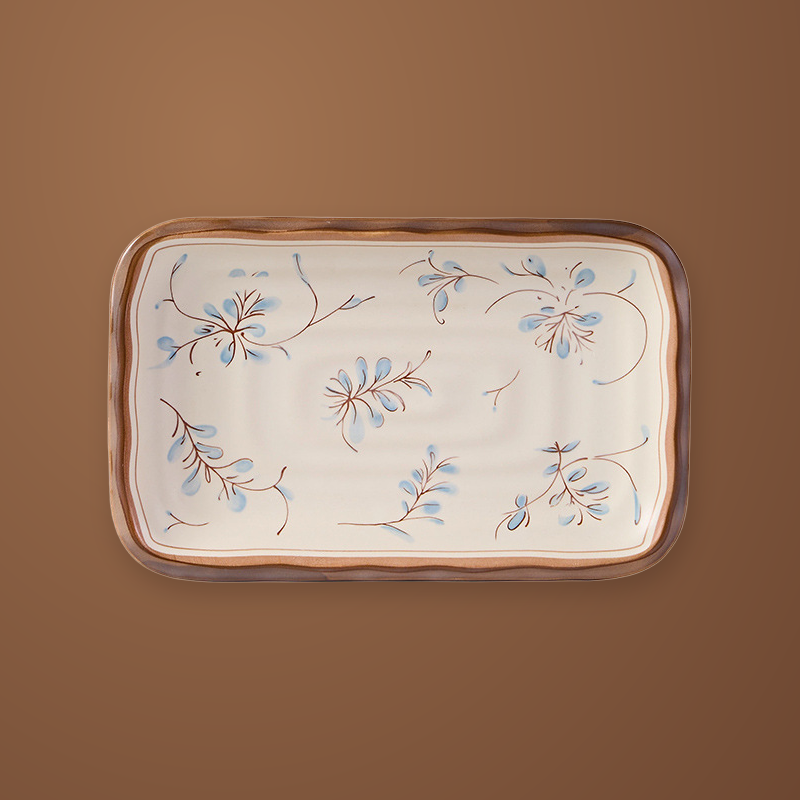 Simple Retro 10 in rectangular plate, 1 piece, from above