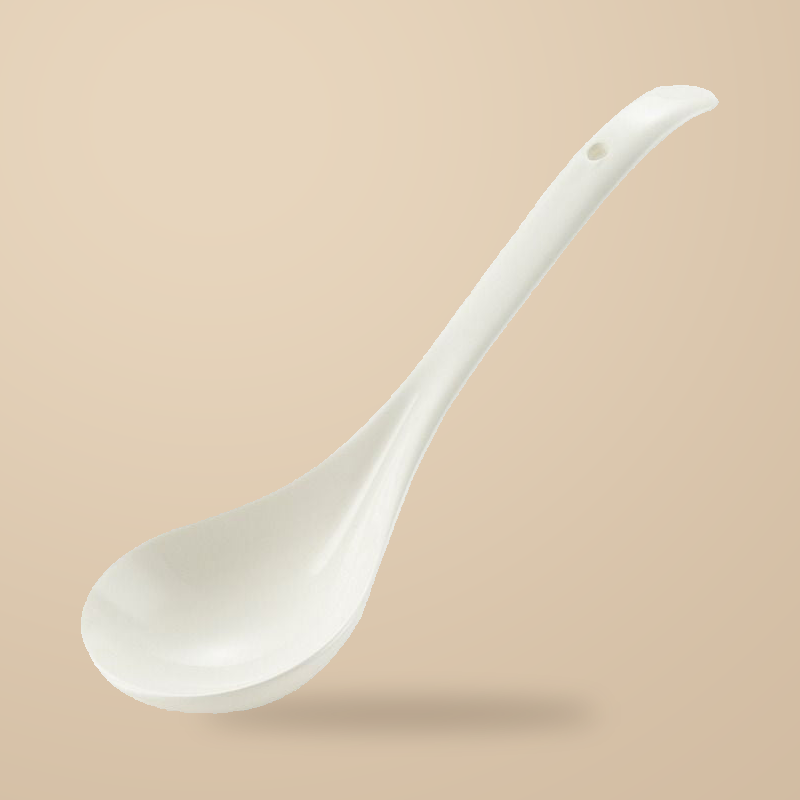 Simple Retro large spoon, on a warm beige background.