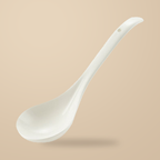 Simple Retro large spoon, on a warm beige background.