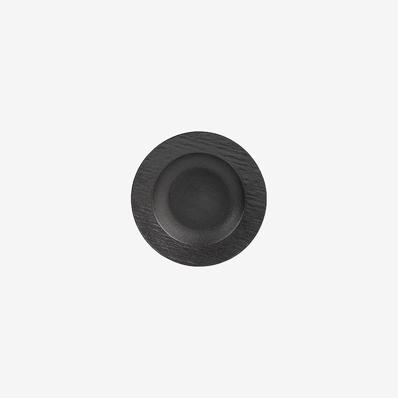 Straw hat soup plate, shown on its own against a plain light background.