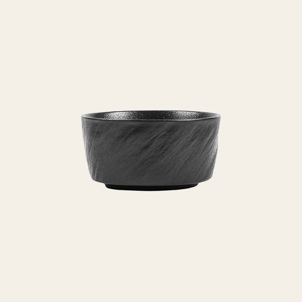 Rock Texture Black, 4.5 in Rice Bowl, 1 piece