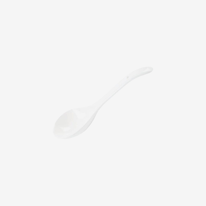 Pure white ladle, shown on its own against a plain light background.