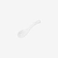 2 pure white spoons, shown on its own against a plain light background.