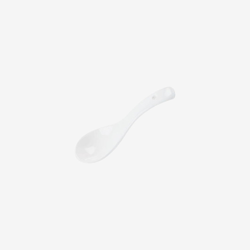 2 pure white spoons, shown on its own against a plain light background.