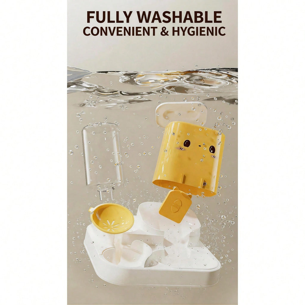 Feeder parts under running water to illustrate the supplier's washable claim