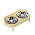 Raised Double Bowl Stand for Small Dogs: Lemon yellow (stainless steel)