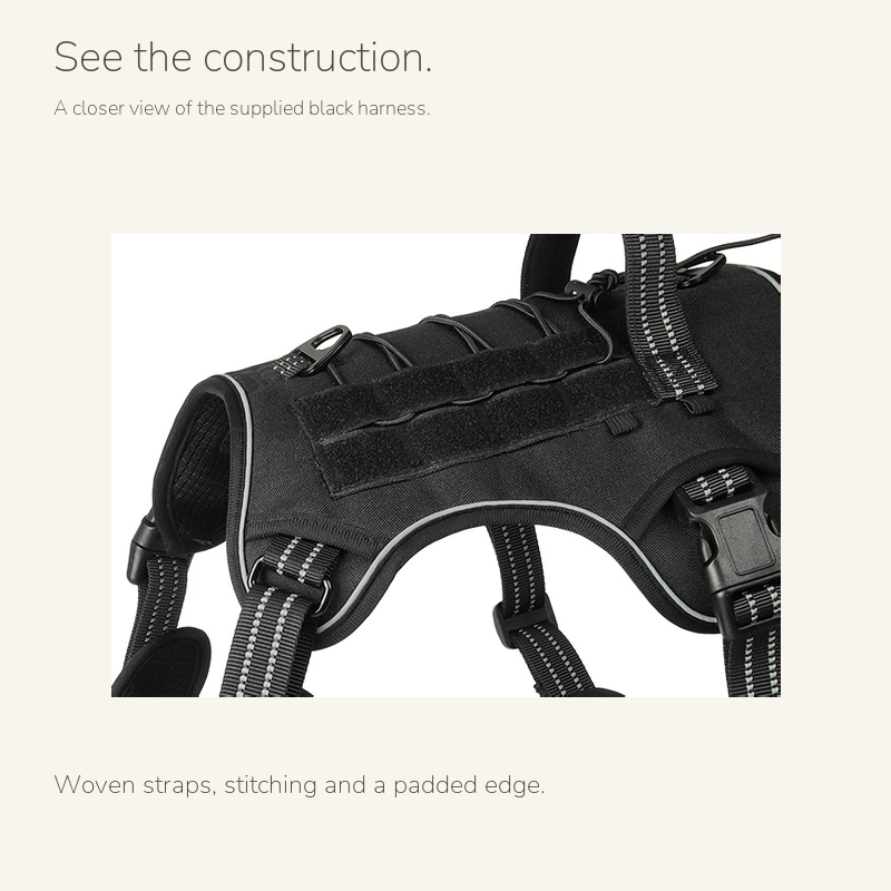 Tactical dog harness: material close-up