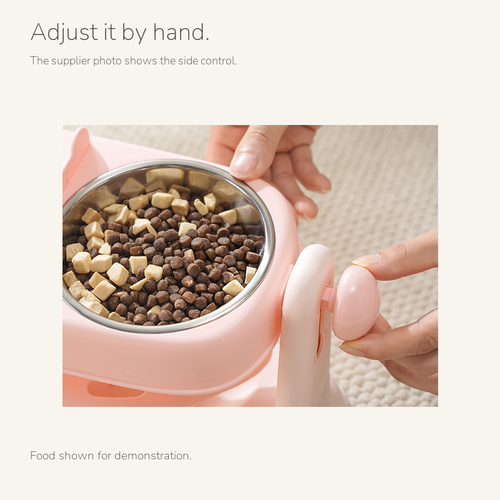 Adjustable height double pet bowl: height adjustment