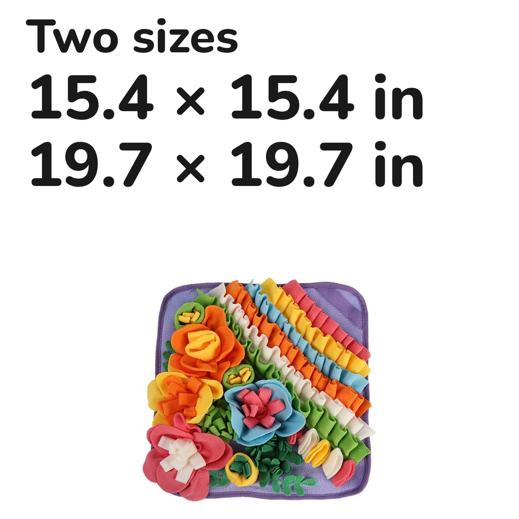 Flower Garden Snuffle Mat for Dogs: two sizes, 15.4 in and 19.7 in square