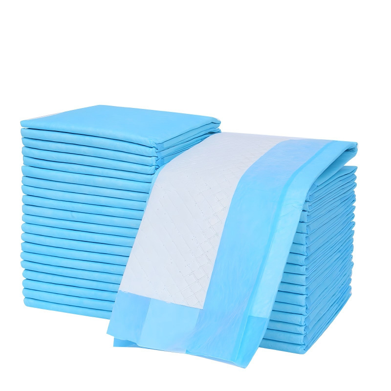 Disposable dog training pads: stack with one pad unfolded