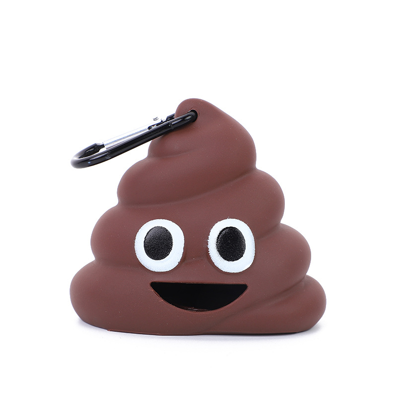 Poop emoji bag dispenser: product on its own