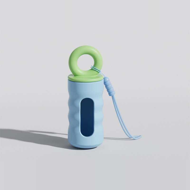 Dog Poop Bag Dispenser with Ring Handle: Holder only, blue