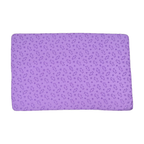 Purple chamois dog drying towel with an embossed pet pattern, white background