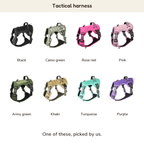 Tactical harness: Black, Camo green, Rose red, Pink, Army green, Khaki, Turquoise, Purple