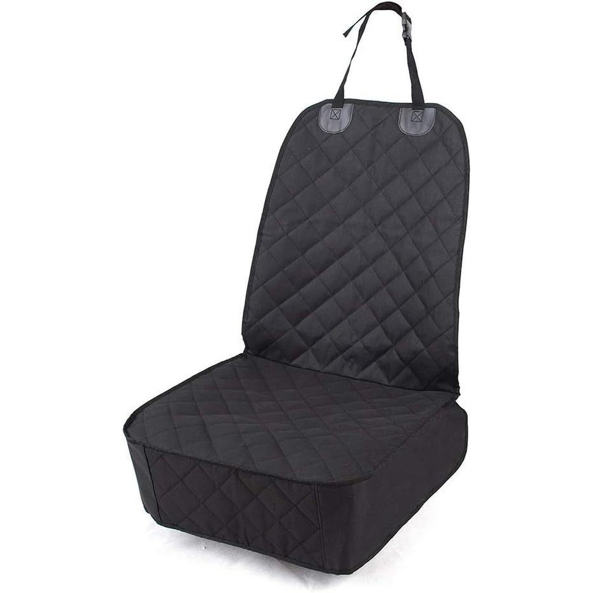 Quilted Dog Car Seat Cover: Front seat cover, black label