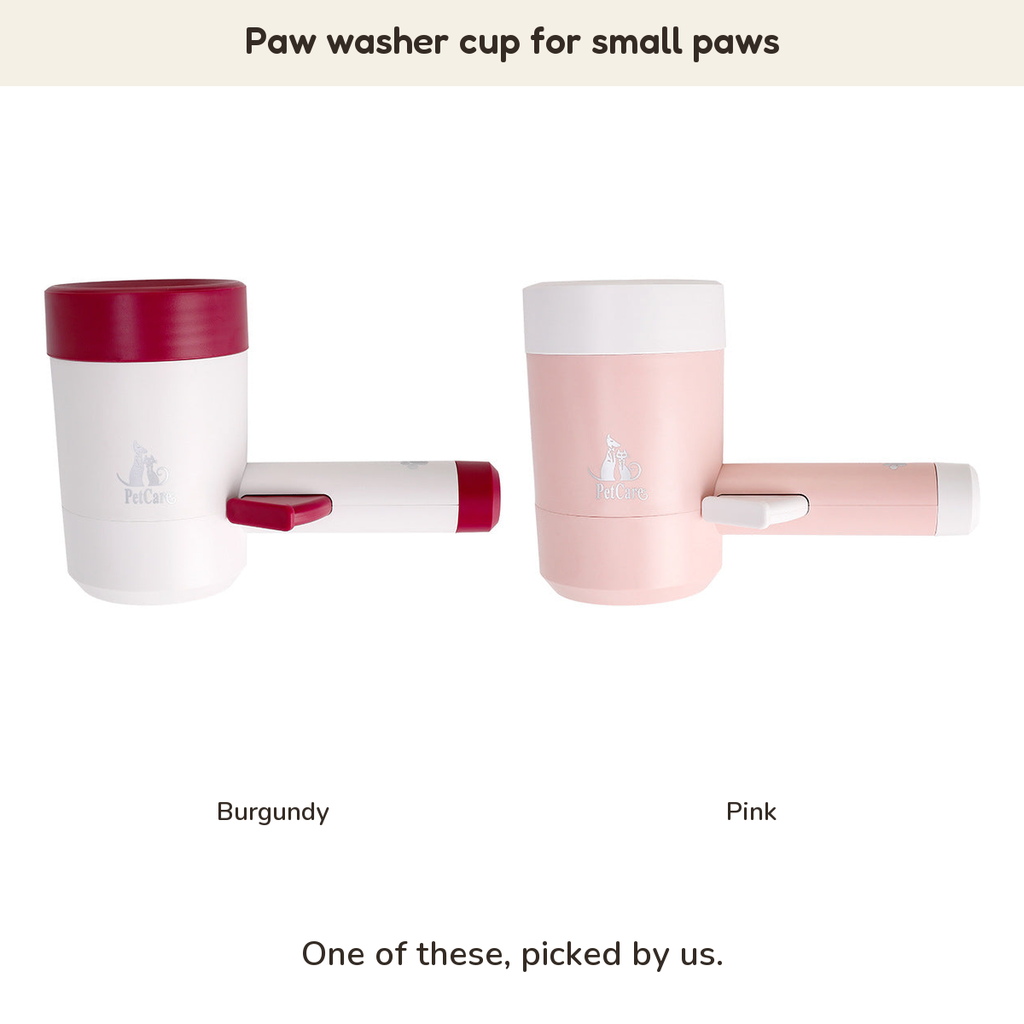 Paw washer cup for small paws: Burgundy, Pink