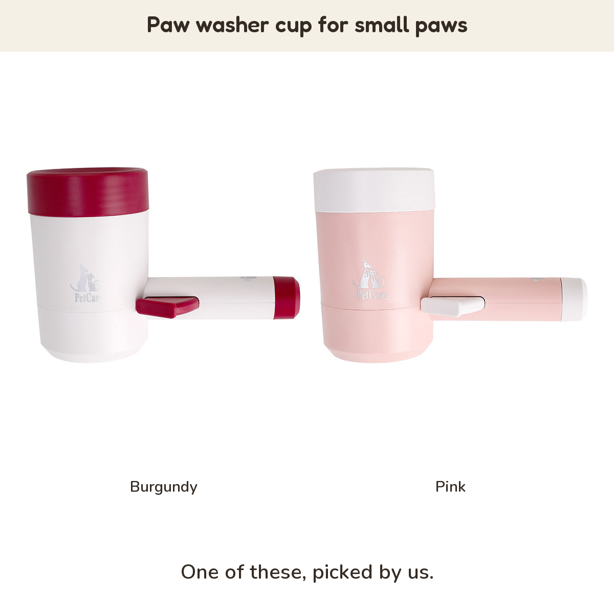 Paw washer cup for small paws: Burgundy, Pink