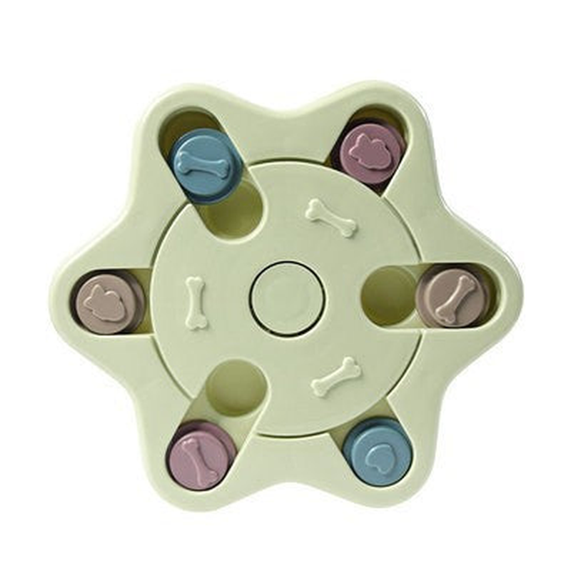 Dog Puzzle Feeder and Slow Bowl: Hexagon, green