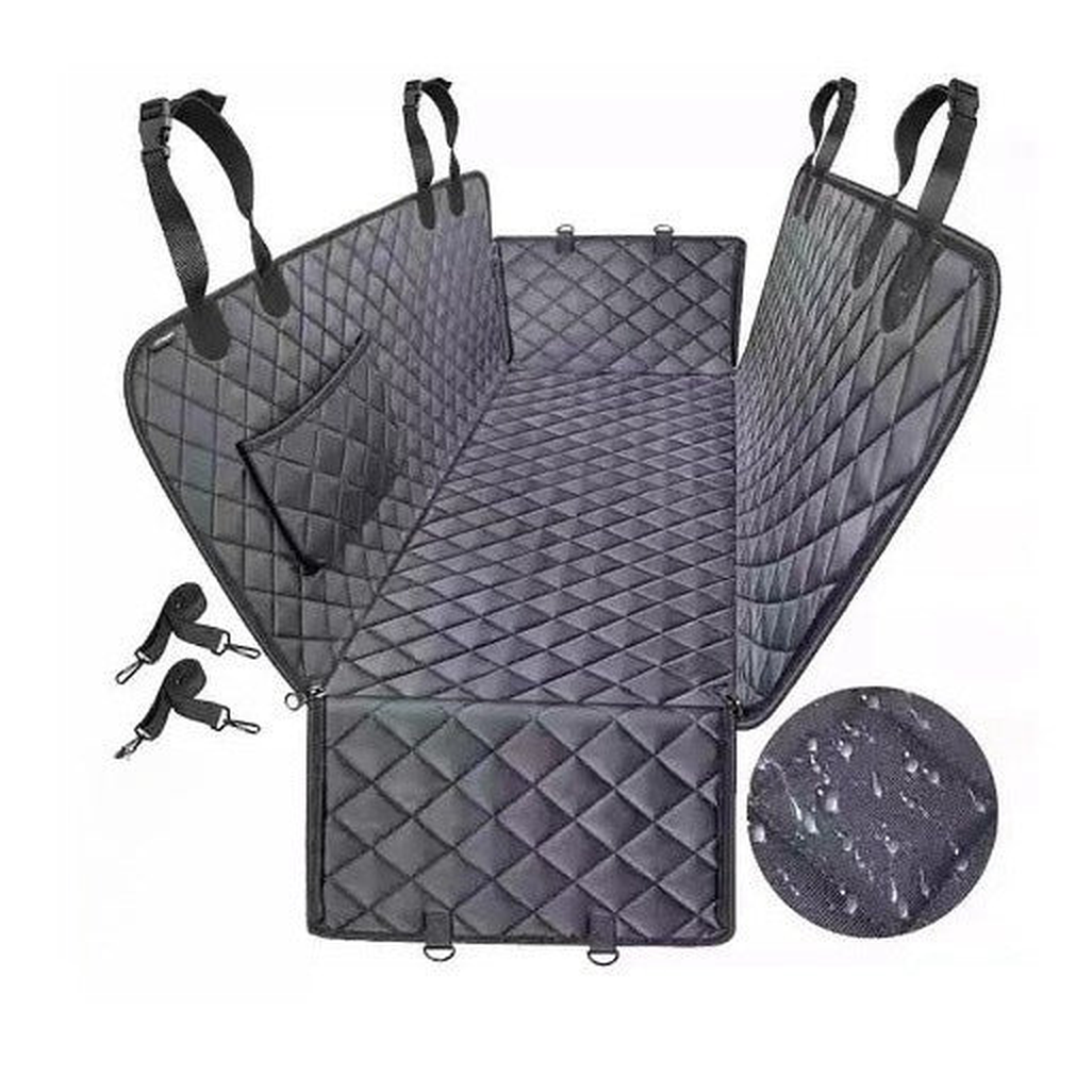 Quilted Dog Car Seat Cover: Bench cover, black