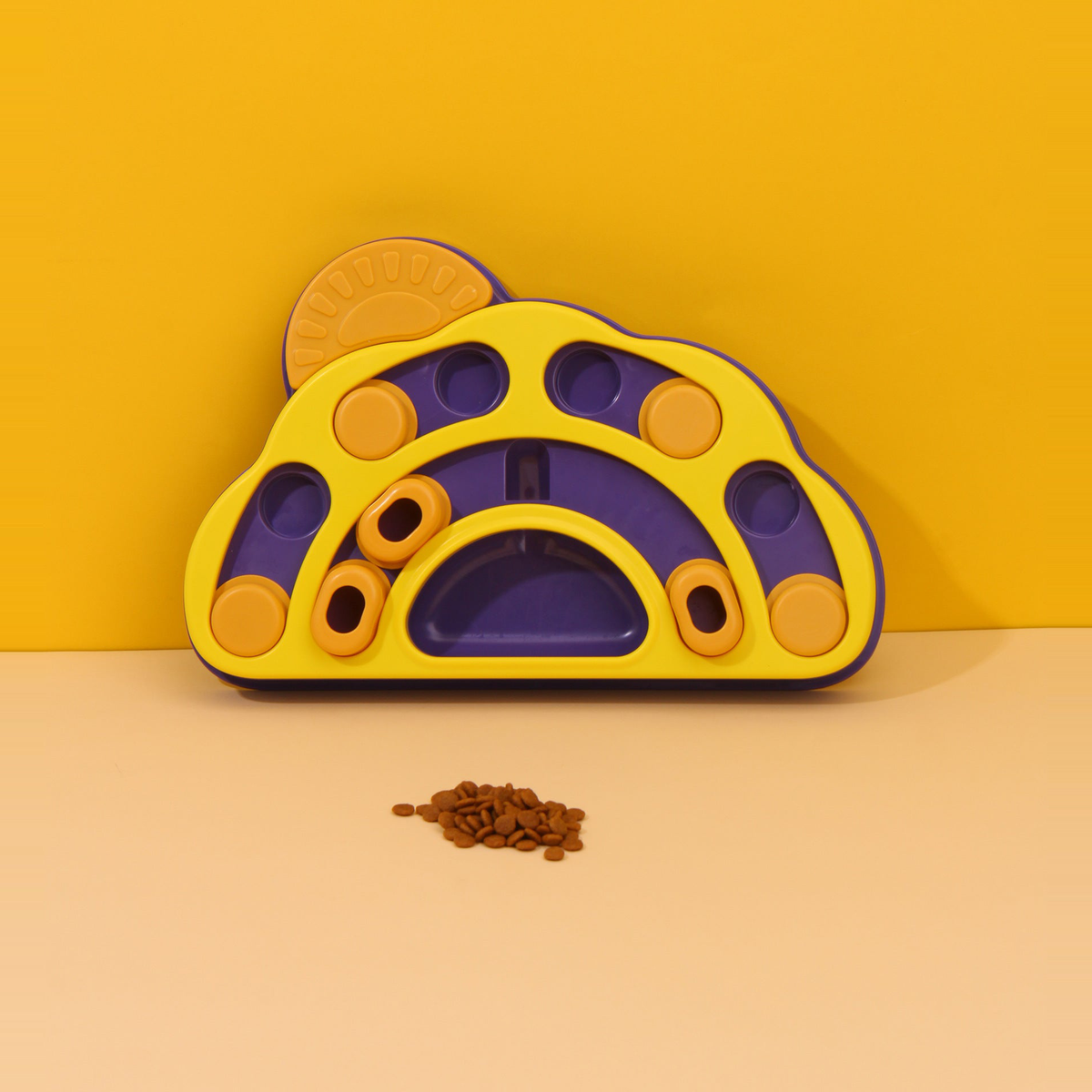 Dog Puzzle Feeder and Slow Bowl: Cloud, yellow