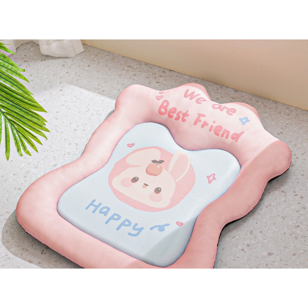 Waterproof Dog Mattress Bed with Removable Cover: Pink bunny