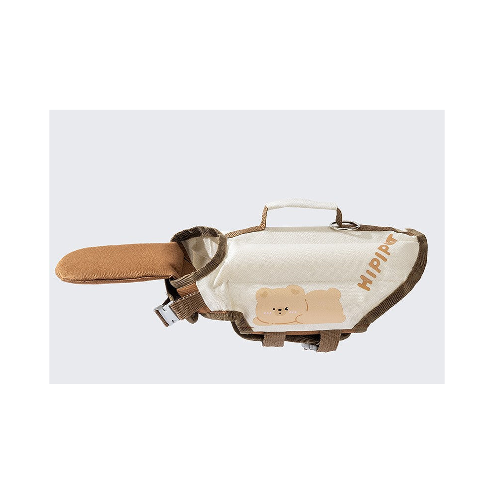 Dog Life Jacket: Off-white bear