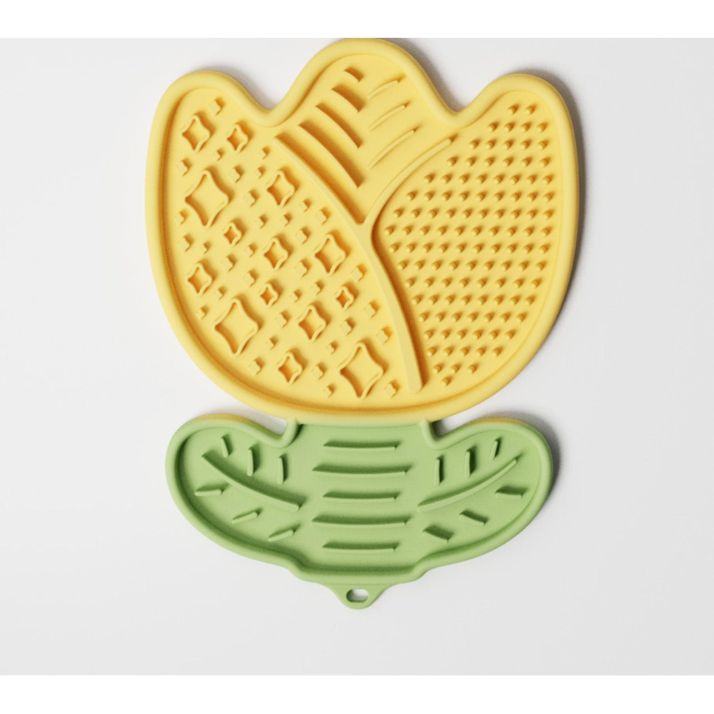 Silicone Lick Mat: Tulip, lemon yellow