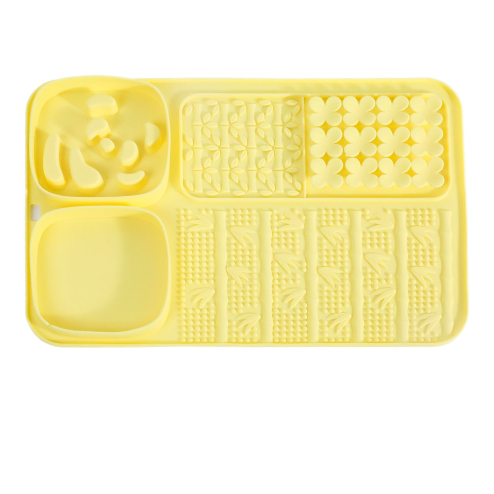 Silicone Lick Mat: Panda, lemon yellow