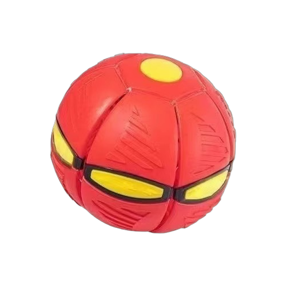 Pop-Open Flying Saucer Dog Ball: Red, no lights