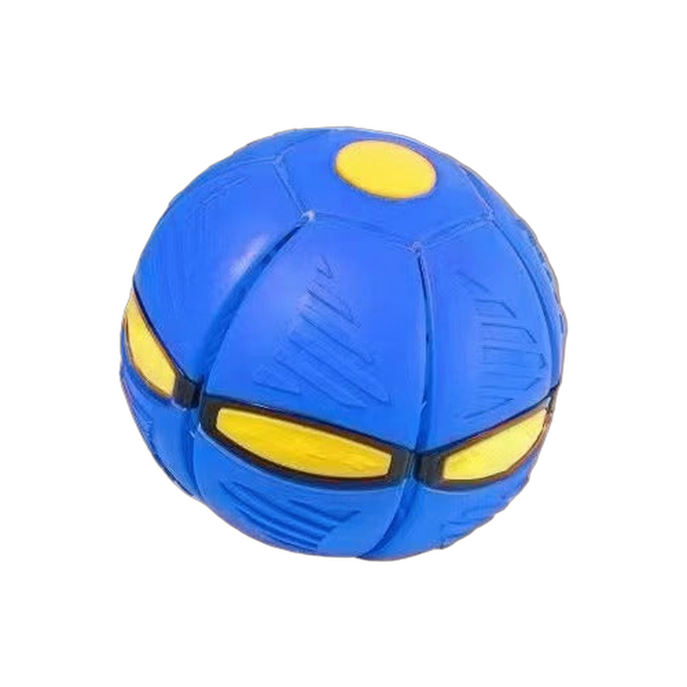 Pop-Open Flying Saucer Dog Ball: Blue, no lights