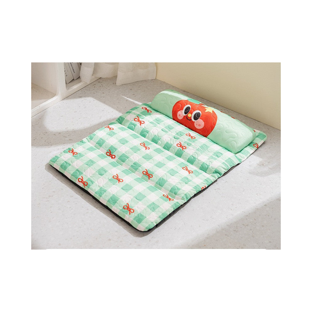 Waterproof Dog Mattress Bed with Removable Cover: Green apple