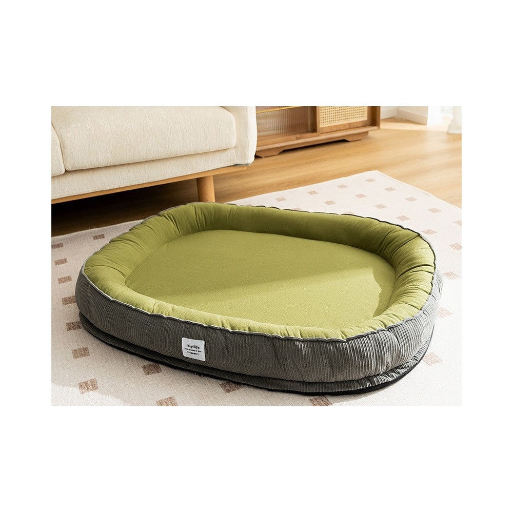 Waterproof Dog Mattress Bed with Removable Cover: Green runway
