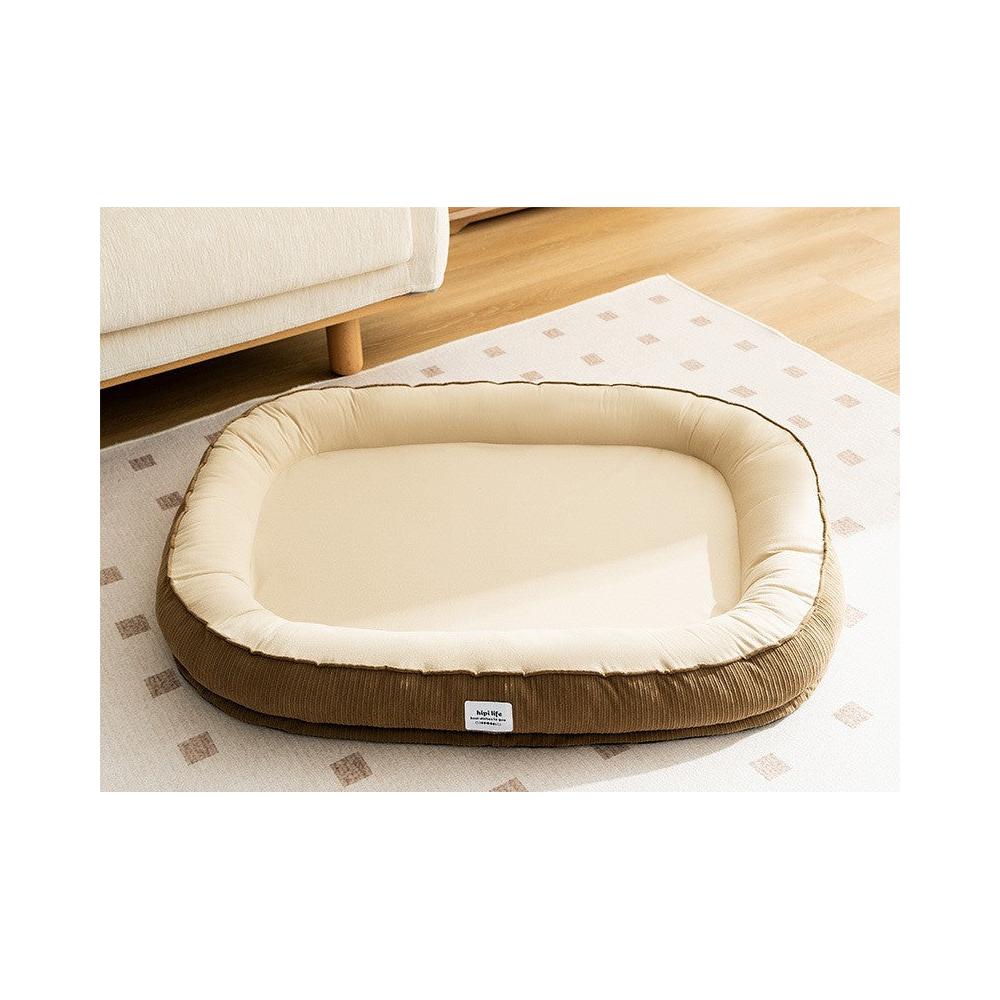 Waterproof Dog Mattress Bed with Removable Cover: Brown runway