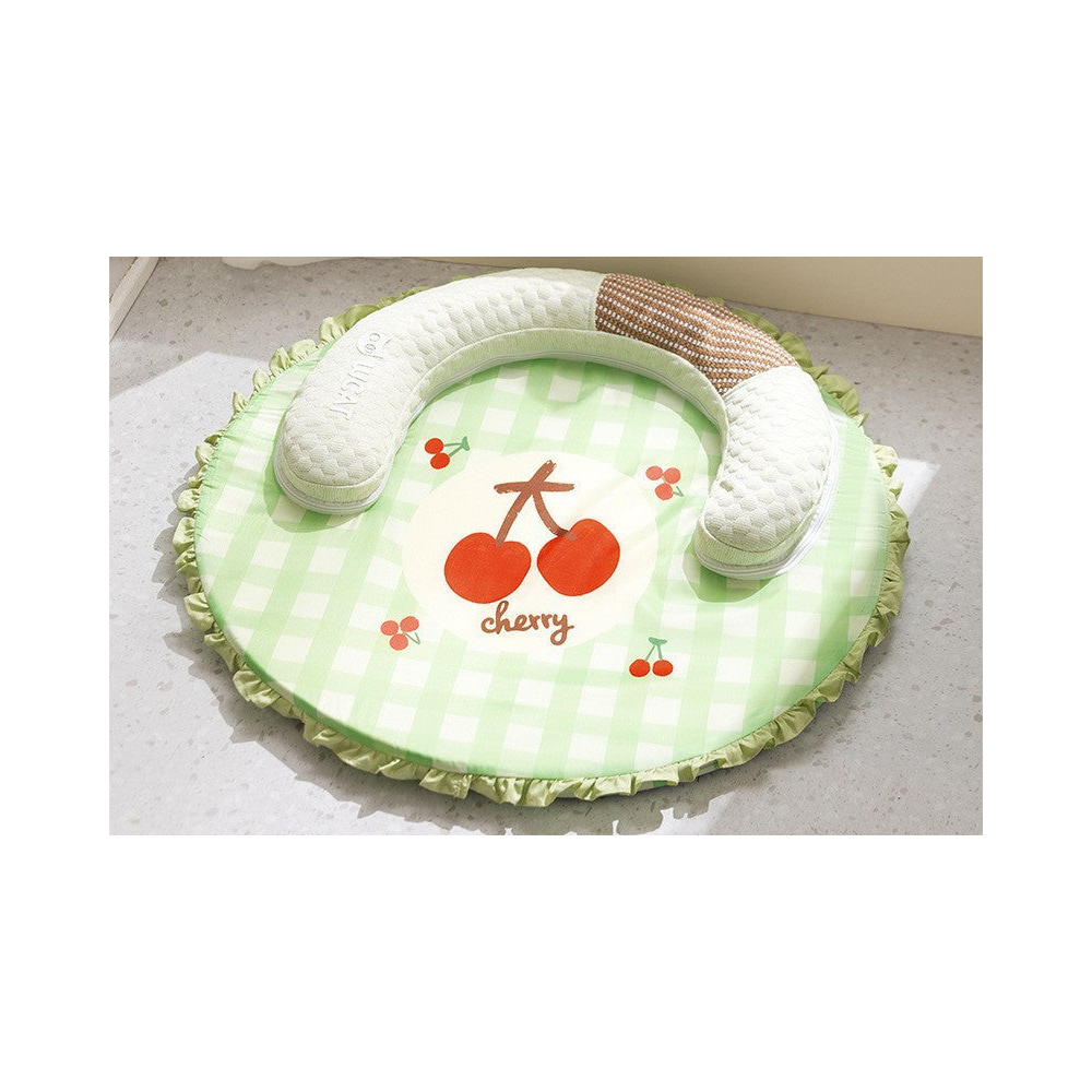 Waterproof Dog Mattress Bed with Removable Cover: Green lace