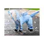 Dog Raincoat: Blue clouds, legs and tail covered