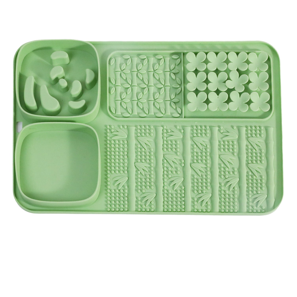 Silicone Lick Mat: Panda, grass green