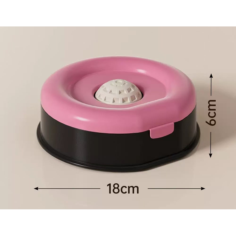 Rolling Ball Lick Bowl and 1 L Raised Bowl: Lick bowl, black and pink