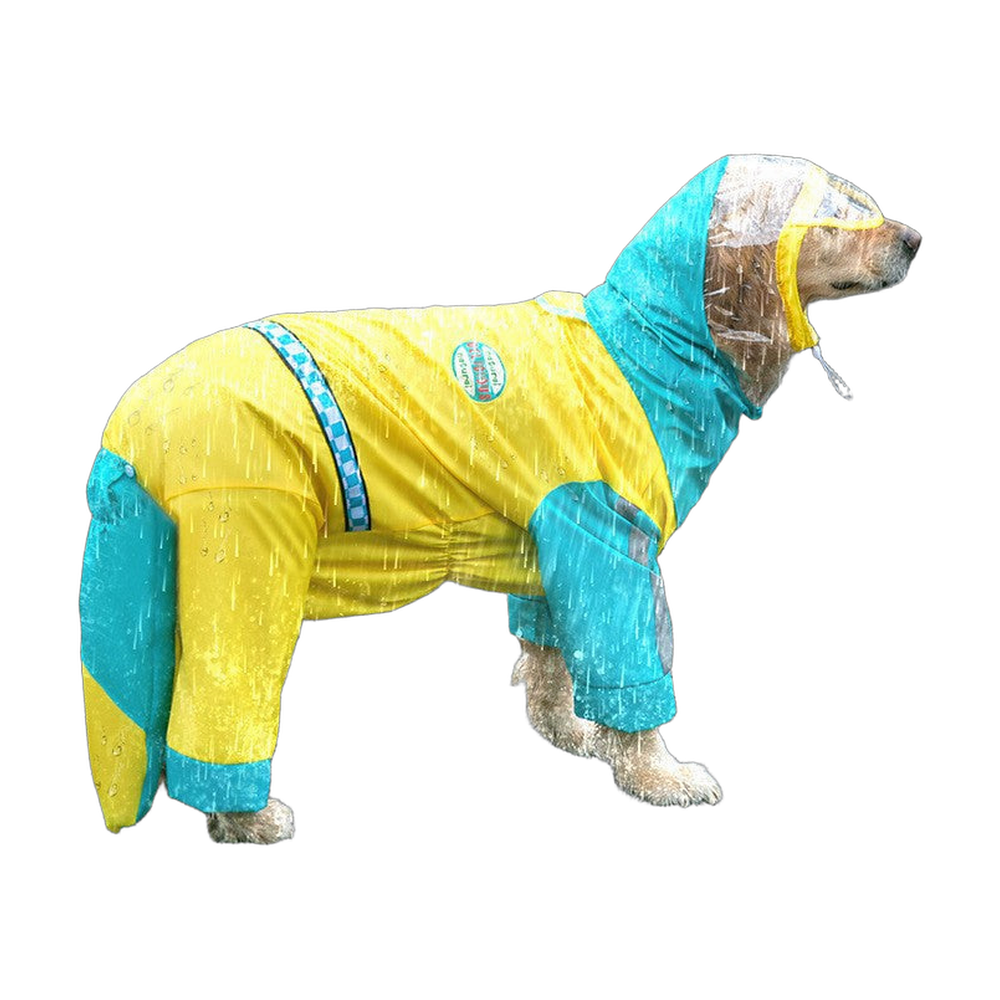 Dog Raincoat: Yellow and green, large sizes