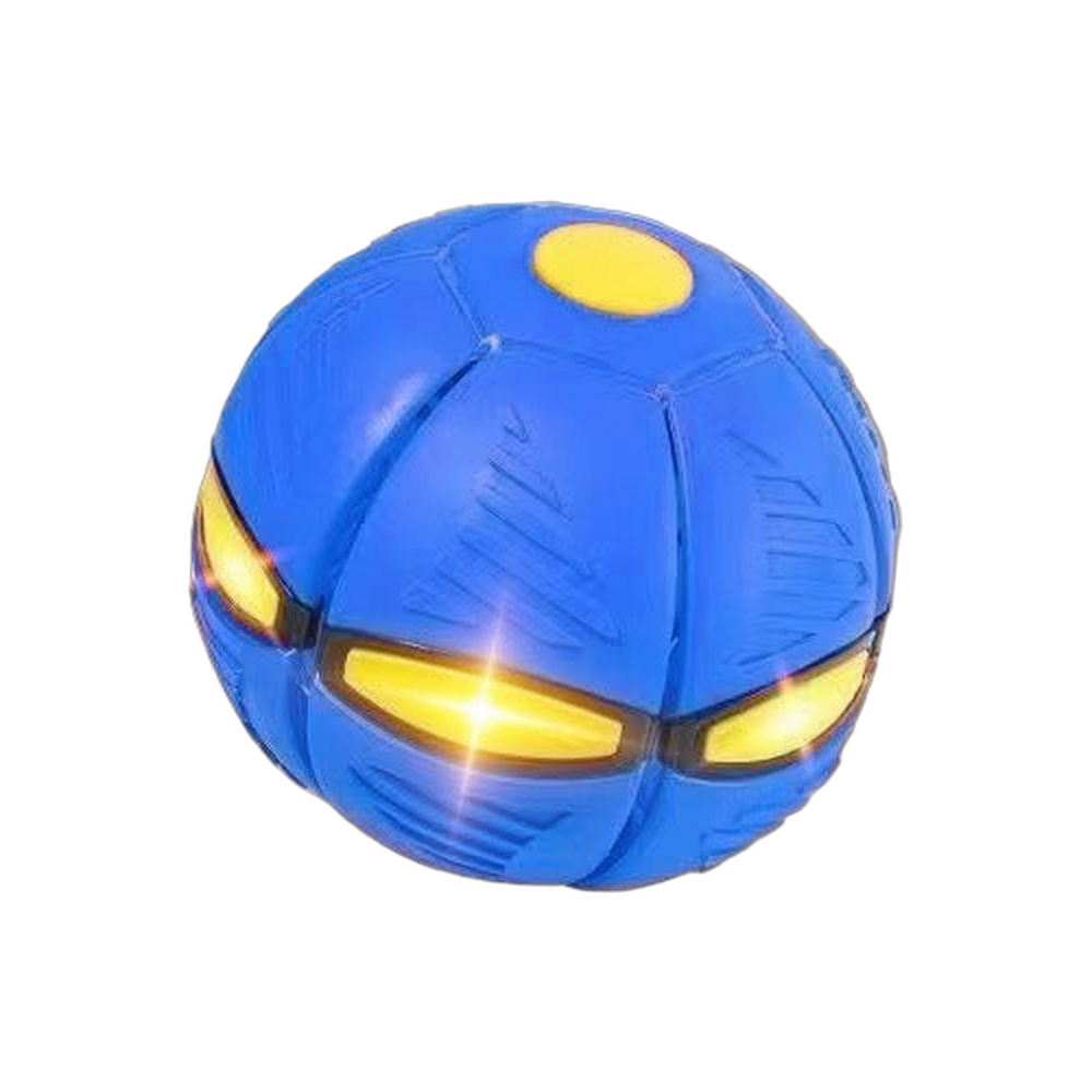 Pop-Open Flying Saucer Dog Ball: Blue, 3 lights