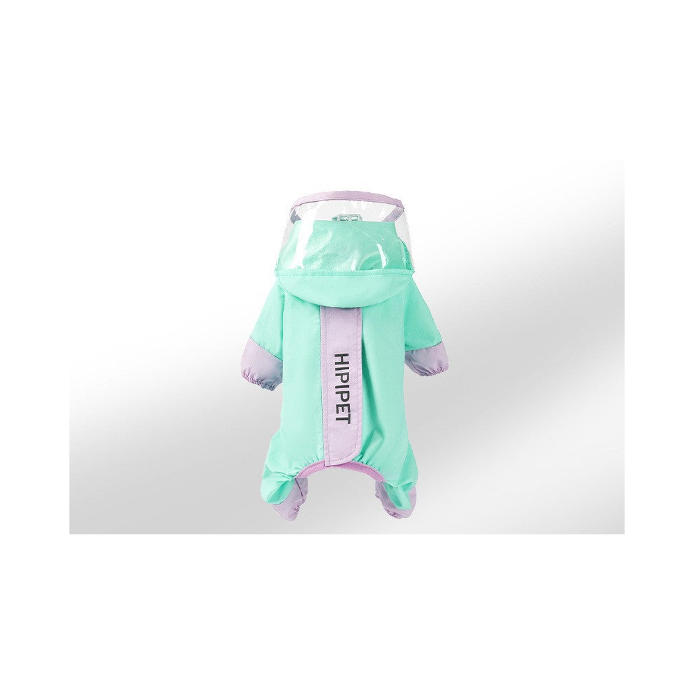 Dog Raincoat: Green and purple, reflective shell
