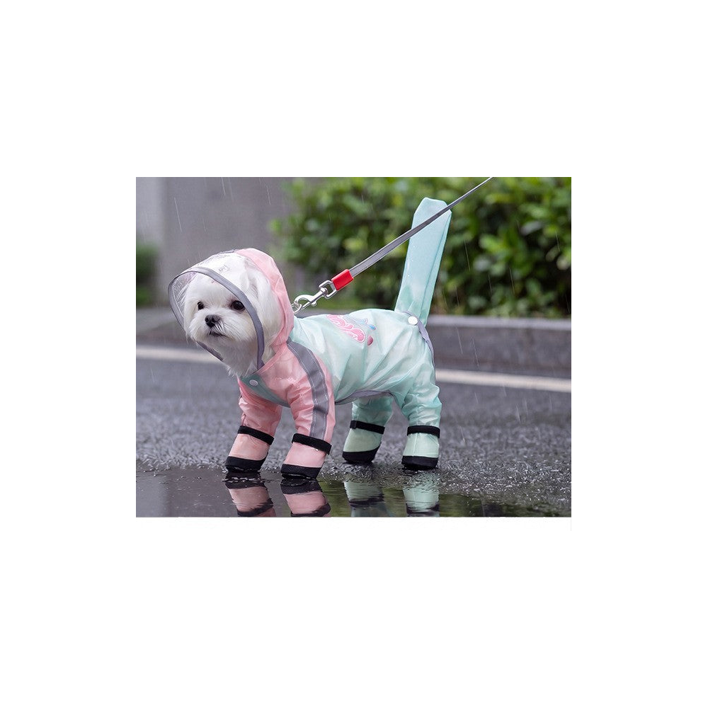 Dog Raincoat: Rainbow frosted, legs and tail covered