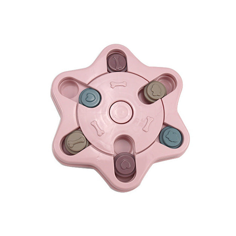 Dog Puzzle Feeder and Slow Bowl: Hexagon, pink