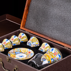Gold-Edged Floral Tea Cup Set, a closer look at the pieces.